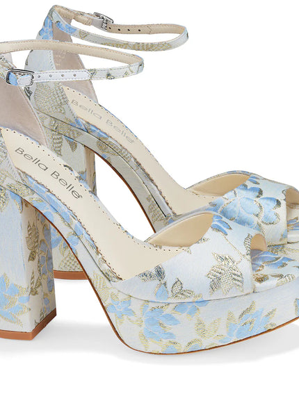 Bella Belle Catarina Blue Floral Platform Sandals