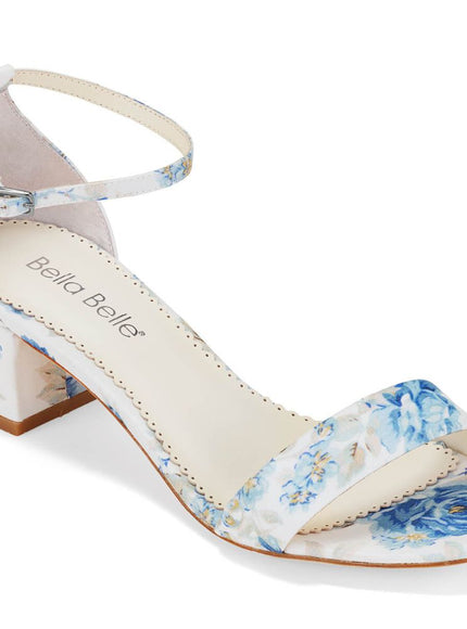 Bella Belle Vanessa Blue Floral Block Heels
