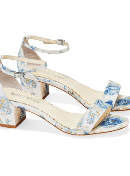 Bella Belle Vanessa Blue Floral Block Heels