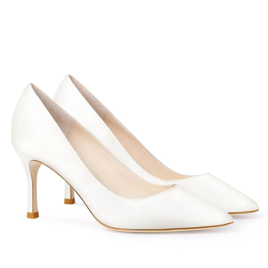 Bella Belle Diana Ivory Silk Pointed Toe Bridal Pump