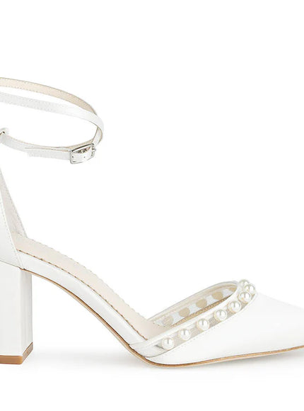 Bella Belle Emery 3-Inch Ivory Block Heel Wedding Shoes With Pearls