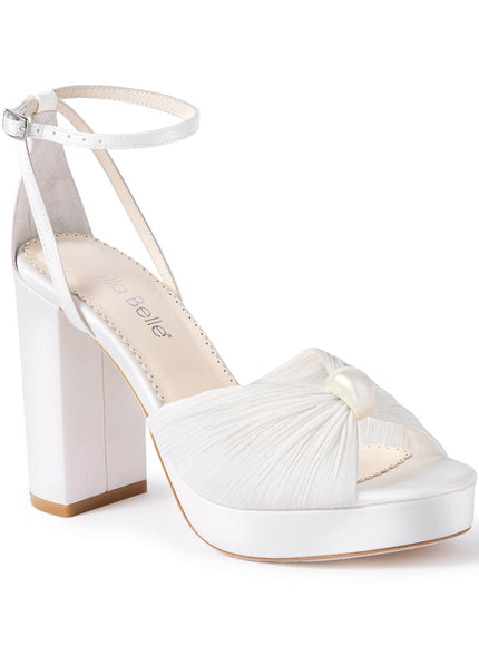 Bella Belle Lexi Pearl Platform Ankle Strap Sandals