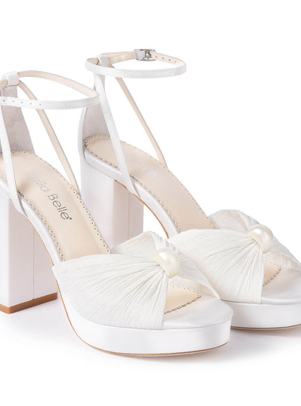 Bella Belle Lexi Pearl Platform Ankle Strap Sandals