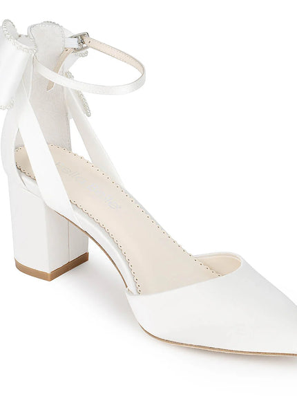 Bella Belle Molly Pearl Bow Bridal Heel Ivory