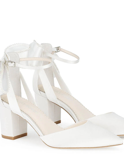 Bella Belle Molly Pearl Bow Bridal Heel Ivory