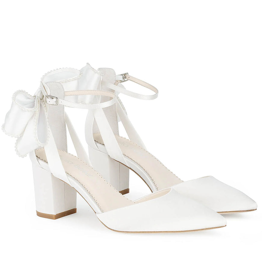 Bella Belle Molly Pearl Bow Bridal Heel Ivory