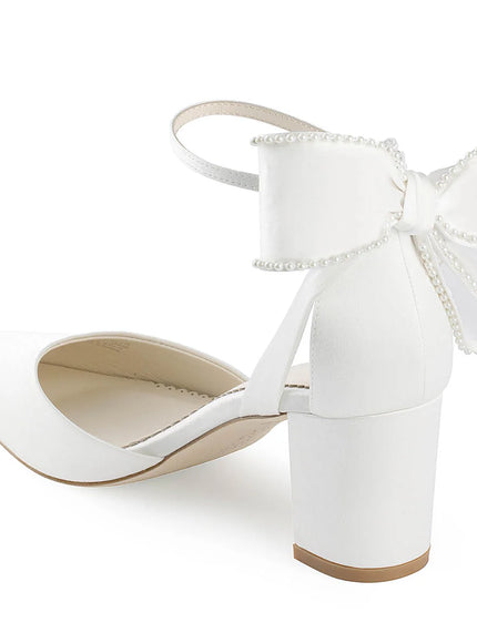 Bella Belle Molly Pearl Bow Bridal Heel Ivory