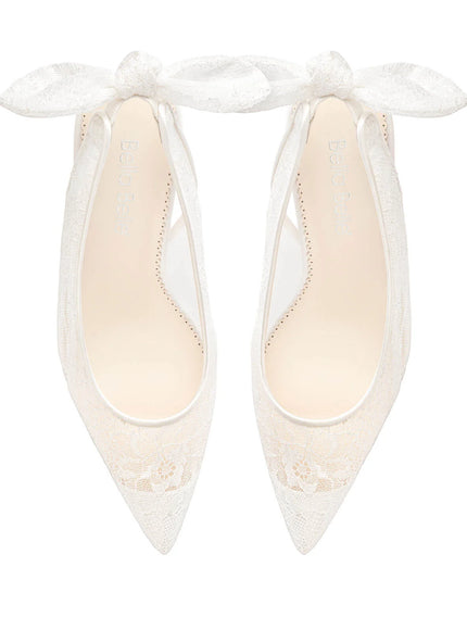 Bella Belle Monroe Lace Slingback Stiletto Ivory