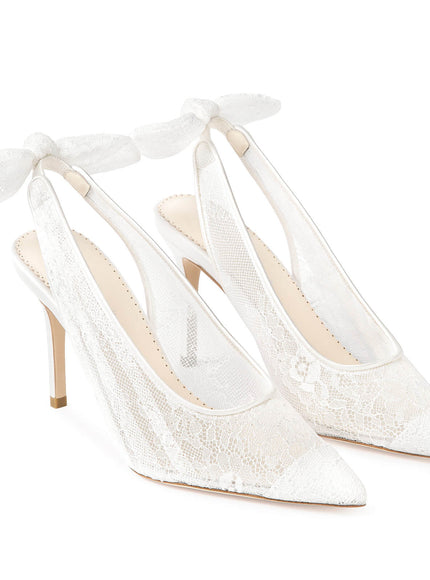 Bella Belle Monroe Lace Slingback Stiletto Ivory