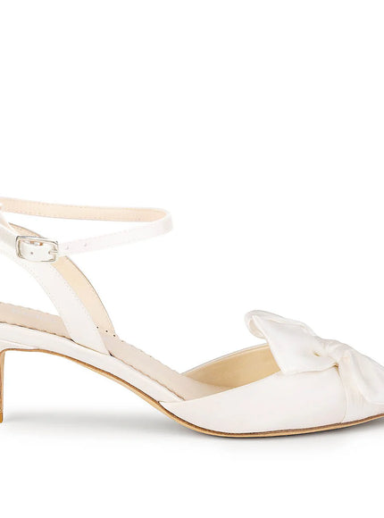Bella Belle Raven Slingback Kitten Heels with Bow