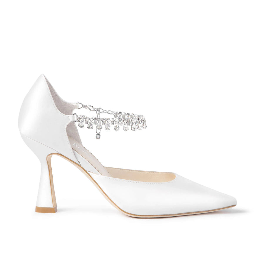 Bella Belle Regina Bridal Pumps with Crystal Ankle Strap