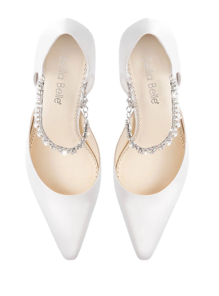 Bella Belle Regina Bridal Pumps with Crystal Ankle Strap