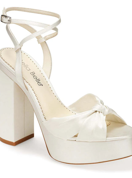 Bella Belle Serafina Platform Block Heel Sandals – Ivory Silk