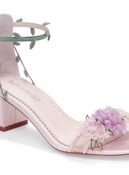 Bella Belle Ella Blush Floral Block Heel Sandals