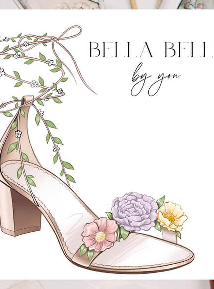 Bella Belle Ella Blush Floral Block Heel Sandals