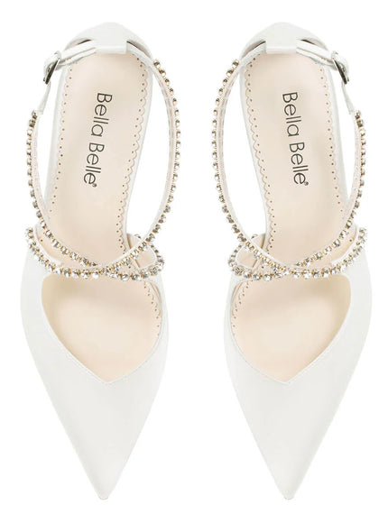 Bella Belle Massie Ivory Crystal Block Heel Bridal Shoe