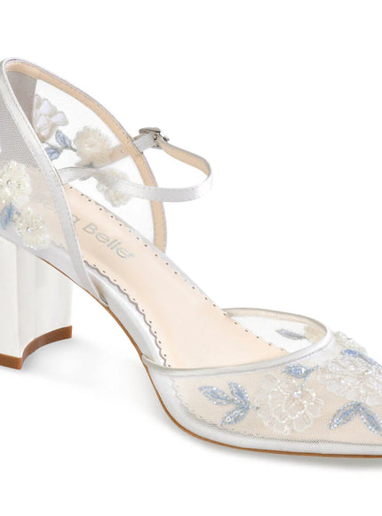 Bella Belle Vivian Something Blue Ivory Wedding Block Heels