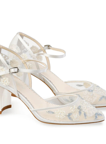 Bella Belle Vivian Something Blue Ivory Wedding Block Heels