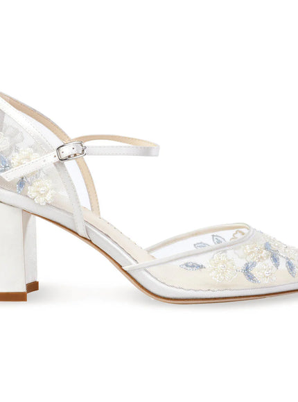Bella Belle Vivian Something Blue Ivory Wedding Block Heels