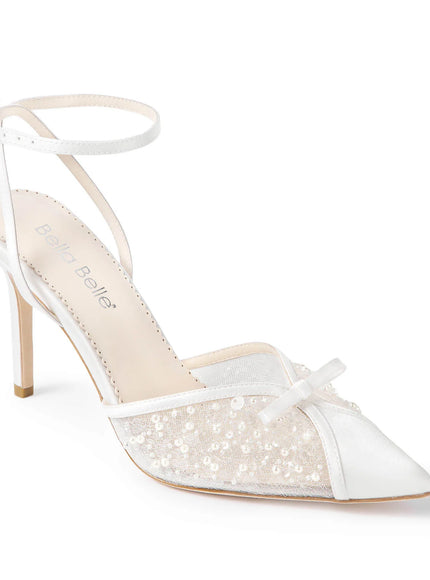 Bella Belle Waverly Pearl Sequin Stiletto Heel Ivory