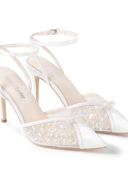 Bella Belle Waverly Pearl Sequin Stiletto Heel Ivory