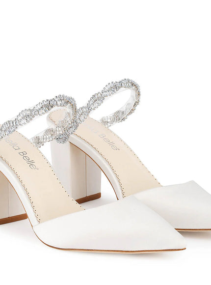 Bella Belle Weslyn Crystal Strap Bridal Mules