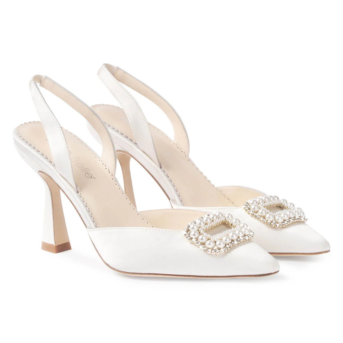 Bella Belle Andie Ivory Pearl Buckle Bridal Heels – Ellie Belle