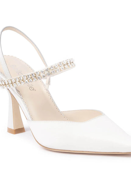 Bella Belle Campbell Crystal Strap Spool Heel Bridal Slingbacks