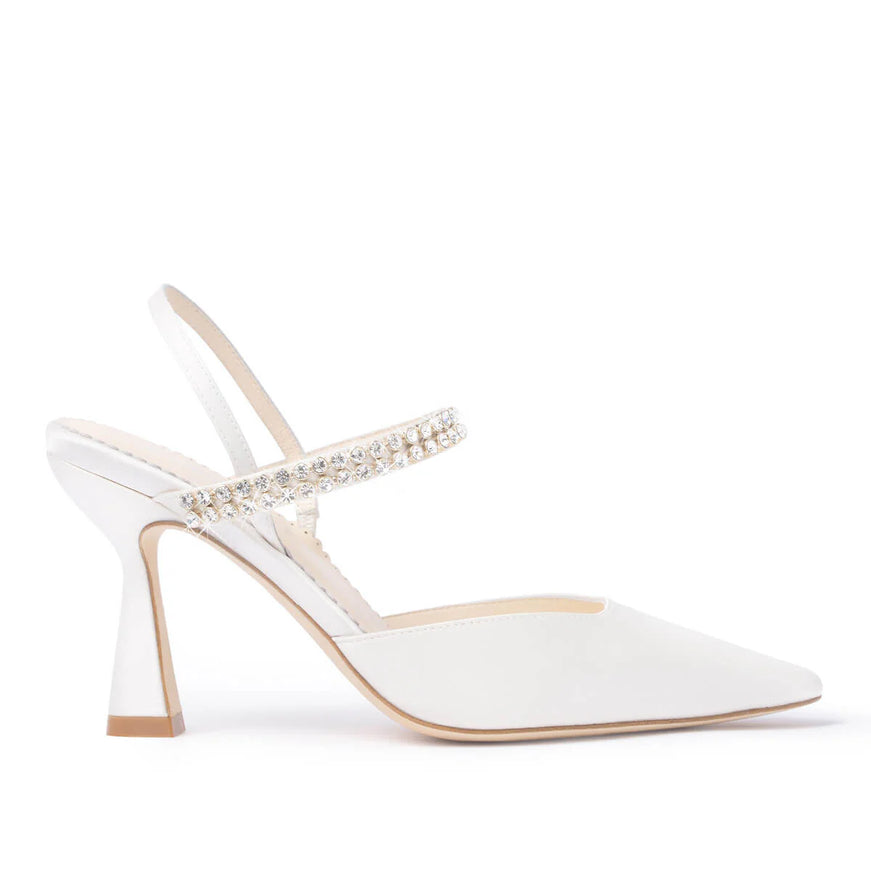 Bella Belle Campbell Crystal Strap Spool Heel Bridal Slingbacks
