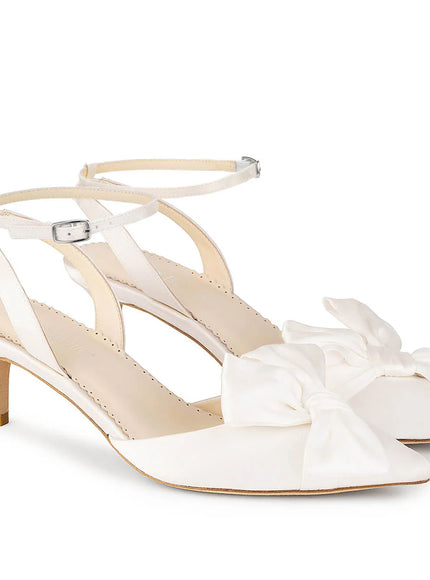 Bella Belle Raven Slingback Kitten Heels with Bow