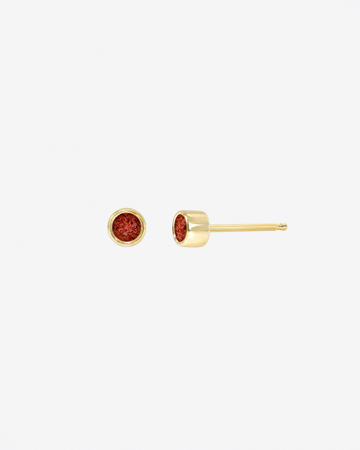 Zoe Lev Bezel Birthstone Stud Earrings