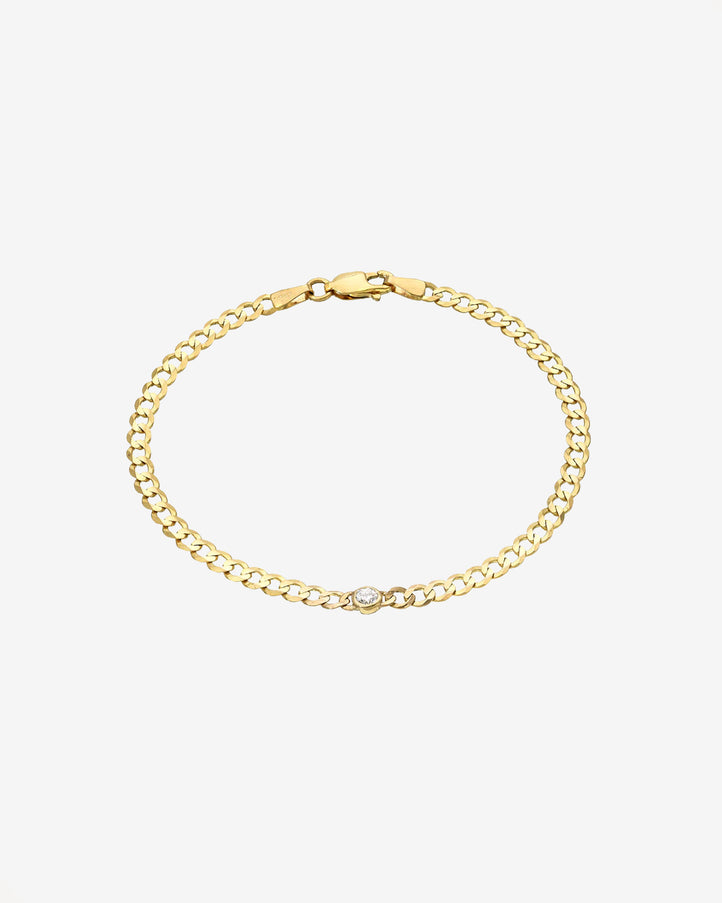 Zoe Lev Bezel Diamond Cuban Link Bracelet