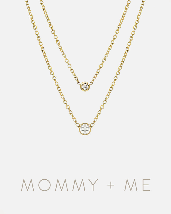 Zoe Lev Bezel Diamond Necklace Mommy + Me