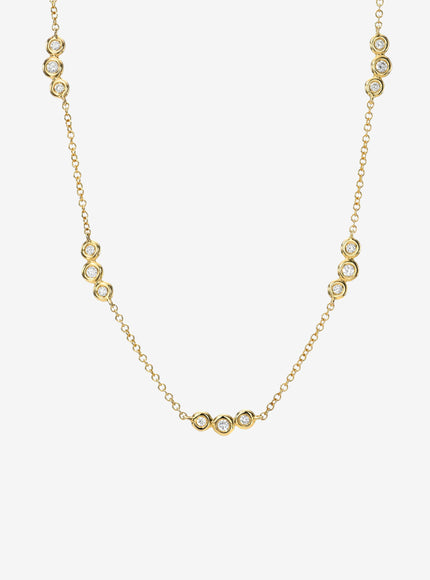 Zoe Lev Bezel Diamond Trio Segment Necklace