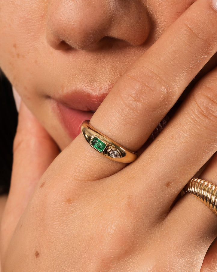 Zoe Lev Birthstone and Diamond Dome Ring