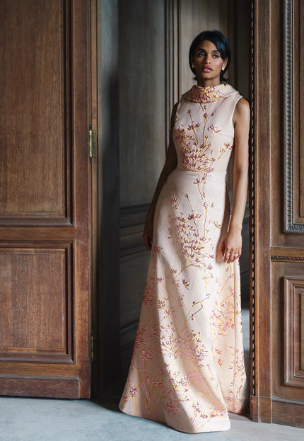 Anne Barge Wyndmoor Jacquard A-Line Evening Gown