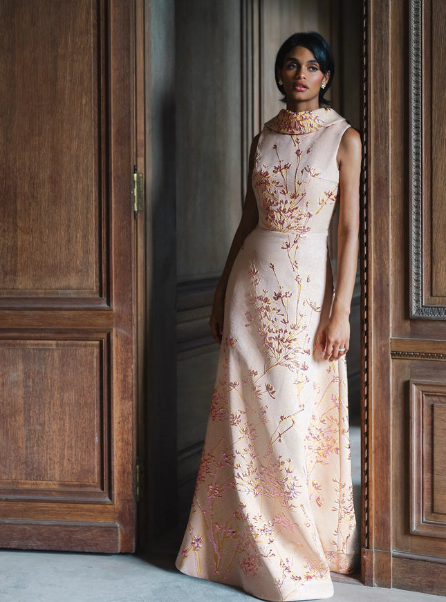 Anne Barge Wyndmoor Jacquard A-Line Evening Gown