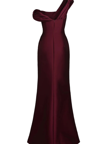 Anne Barge Conklin Asymmetric Pleated Evening Gown