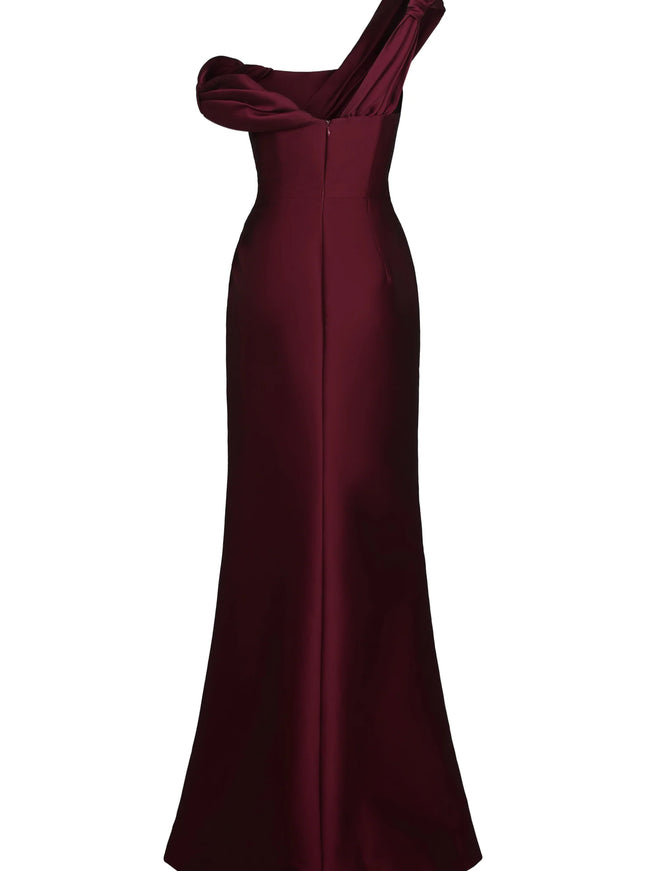 Anne Barge Conklin Asymmetric Pleated Evening Gown