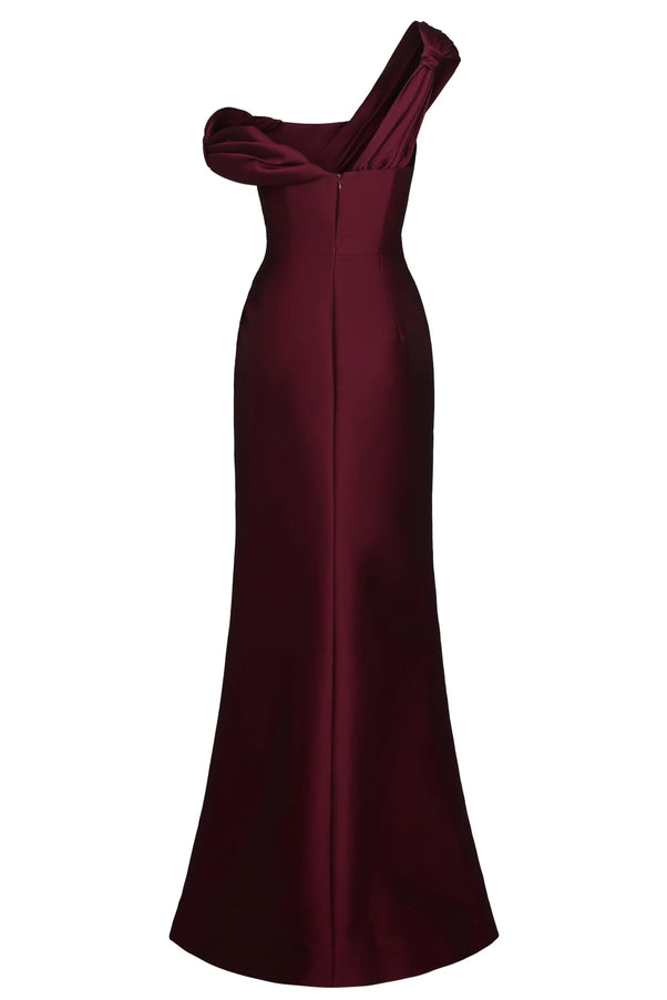 Anne Barge Conklin Asymmetric Pleated Evening Gown