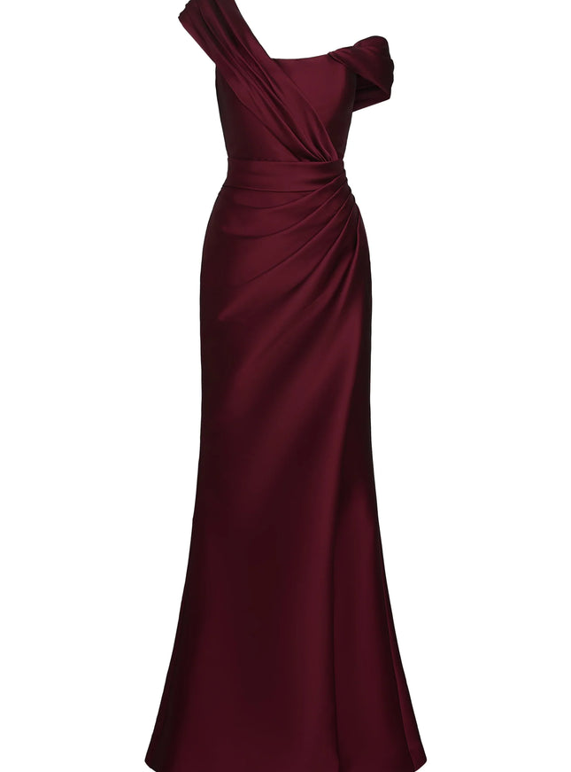 Anne Barge Conklin Asymmetric Pleated Evening Gown