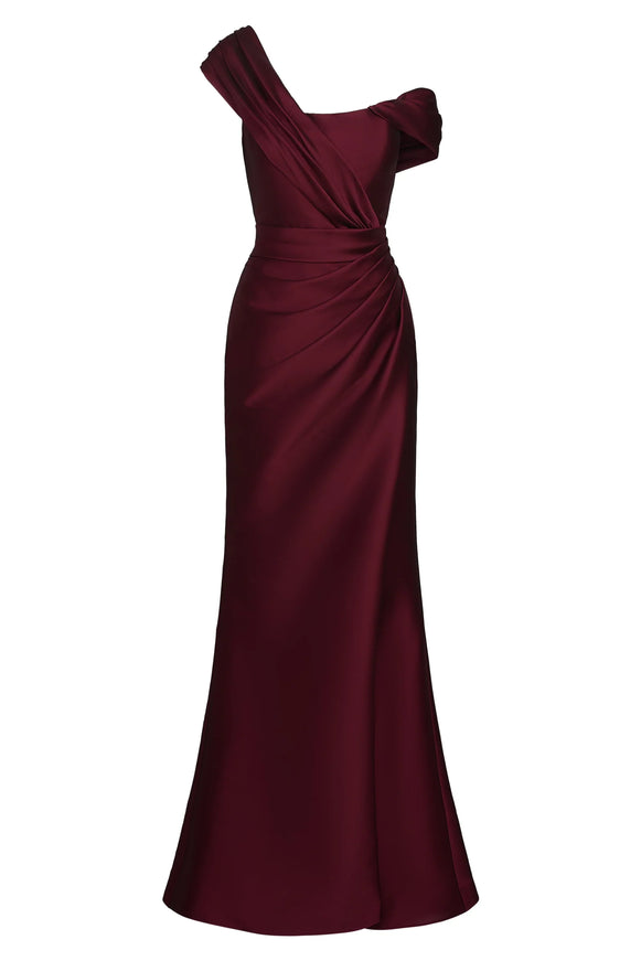 Anne Barge Conklin Asymmetric Pleated Evening Gown