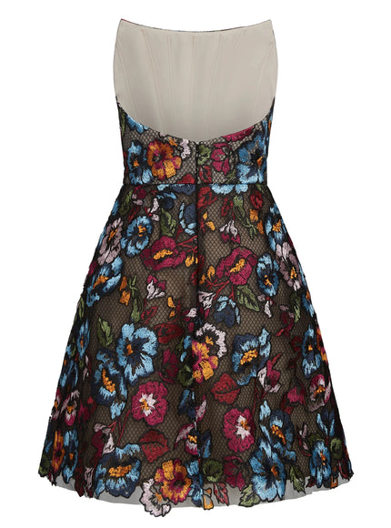 Anne Barge Duveen Floral Strapless Mini Dress