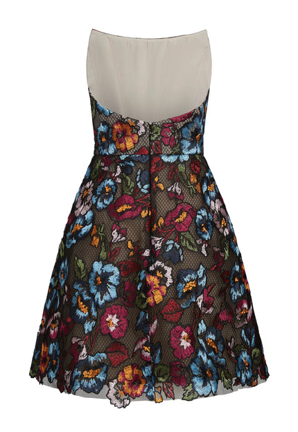 Anne Barge Duveen Floral Strapless Mini Dress