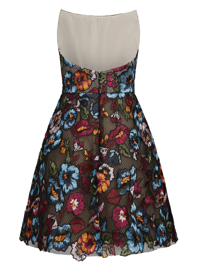 Anne Barge Duveen Floral Strapless Mini Dress