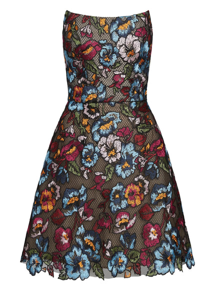 Anne Barge Duveen Floral Strapless Mini Dress