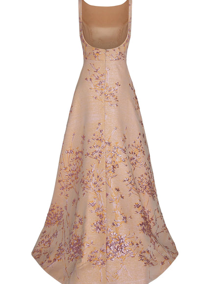Anne Barge Luke Jacquard High-Low Gown