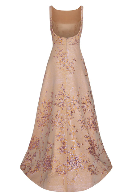 Anne Barge Luke Jacquard High-Low Gown