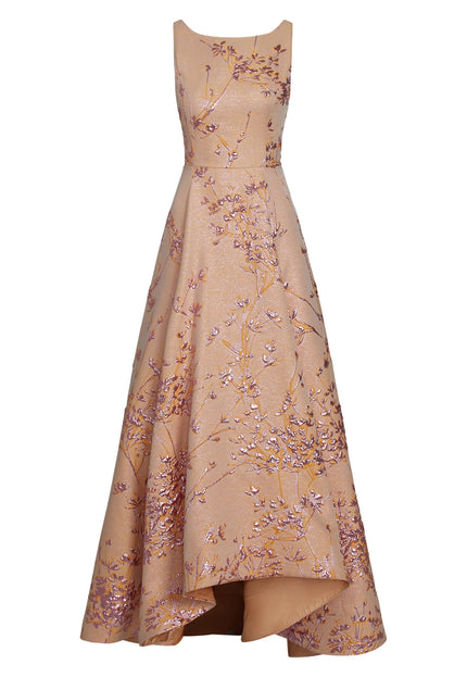 Anne Barge Luke Jacquard High-Low Gown
