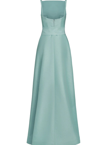 Anne Barge Mott Metallic Faille Pique Evening Gown
